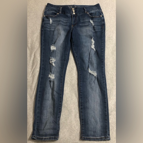 Ariya Jeans 13/14 Medium Wash Ripped Jeans - Picture 3 of 6